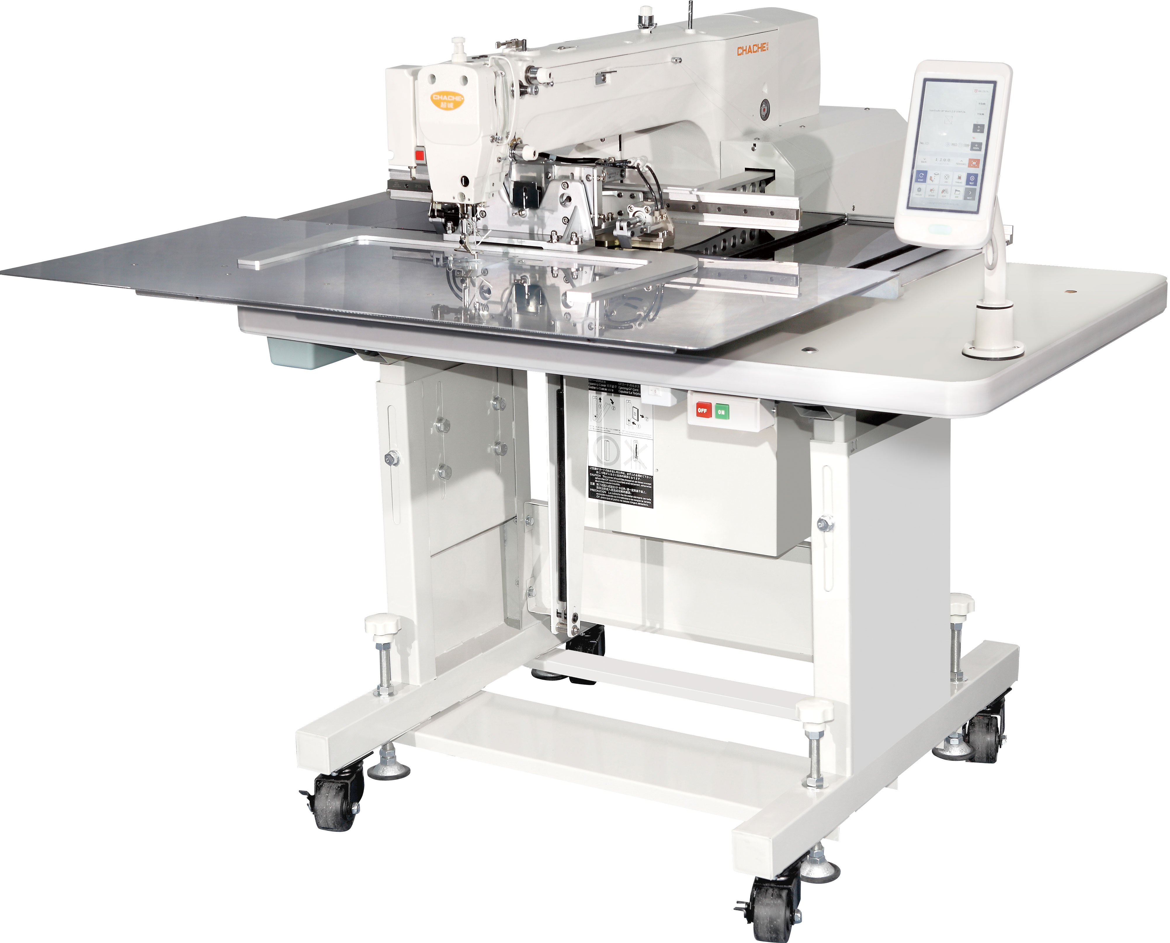 Industrial sewing machine with automatic template changing